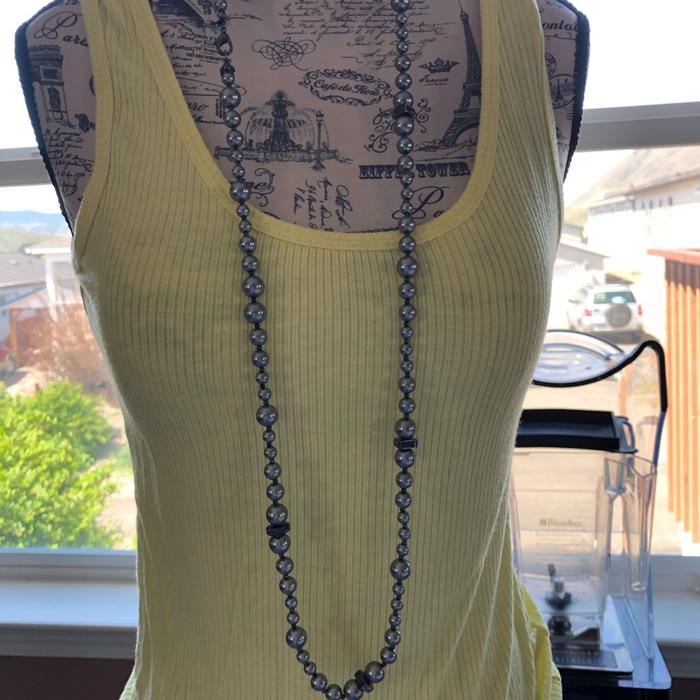 Anne Klein Silver Gray Necklace Statement Piece